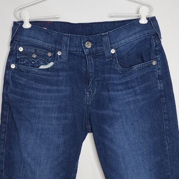 True Religion Ricky Relaxed Straight Jeans Flap Button Stretch Denim Men's 33x31 - Picture 4 of 9